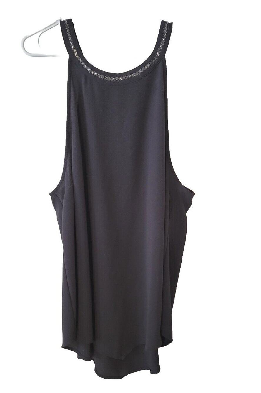 Torrid 3 Gray Beaded Neckline Tank Sleeveless Blouse Dress Formal Party